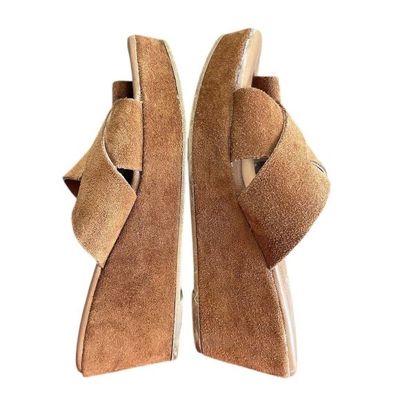 Sophia Milano Suede Wedge Sandals Size 6.5 - Picture 12 of 14
